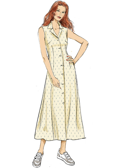 Butterick B6974 sewing pattern envelope showing a classic fit shirtdress