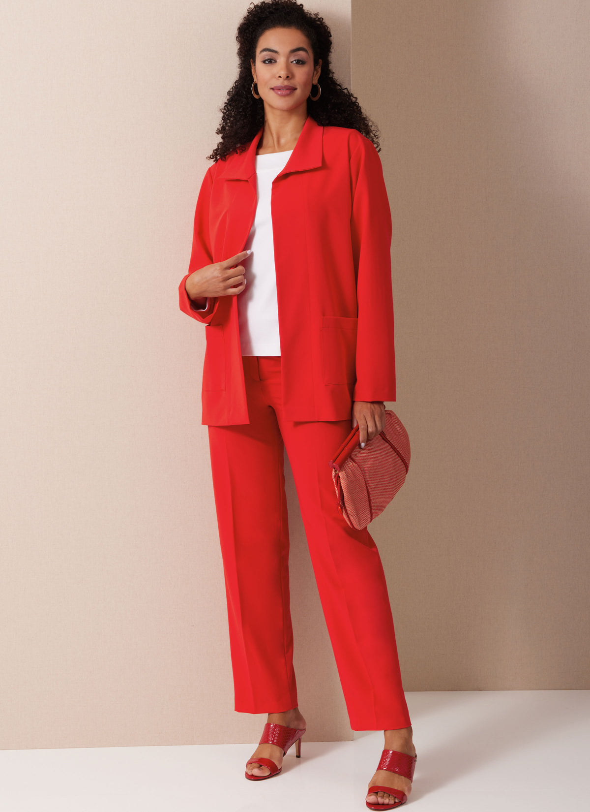 Butterick B6975 sewing pattern envelope showing a jacket with front patch pockets