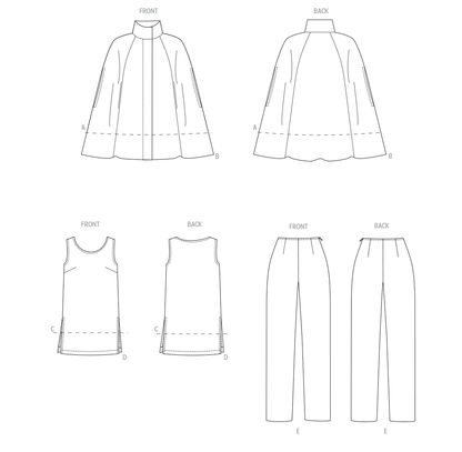 Butterick B6978 sewing pattern envelope showing lined capes