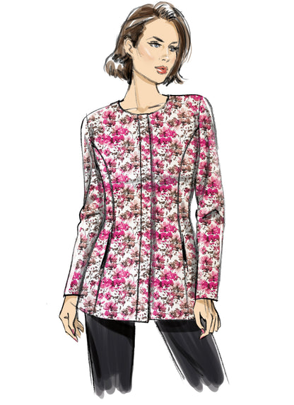 Butterick B6979 sewing pattern envelope showing fitted, lined jackets