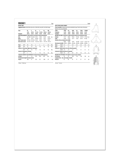 Butterick B6981 sewing pattern envelope showing tunic tops