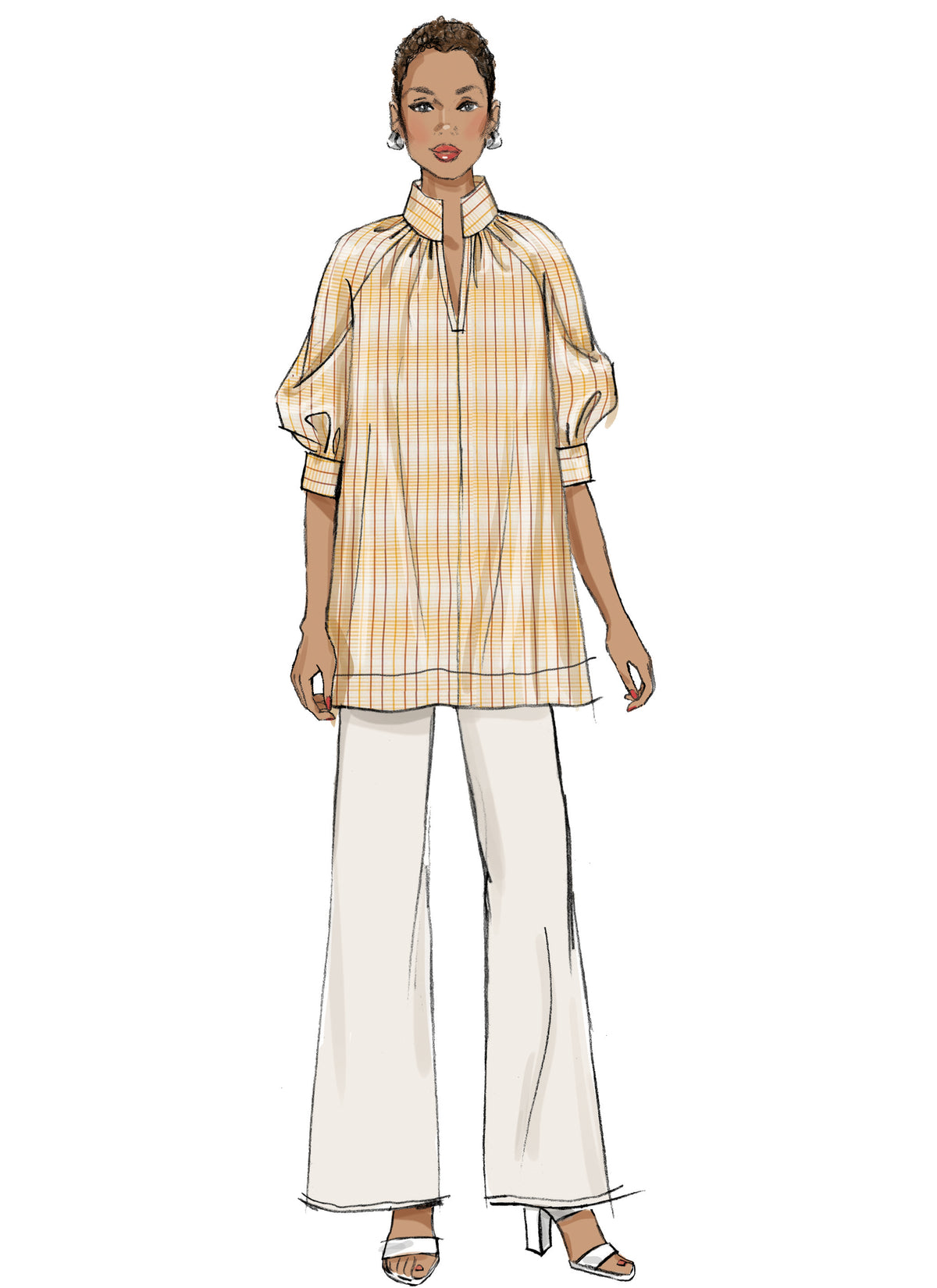 Butterick B6982 sewing pattern envelope showing a very loose-fitting pullover tunic