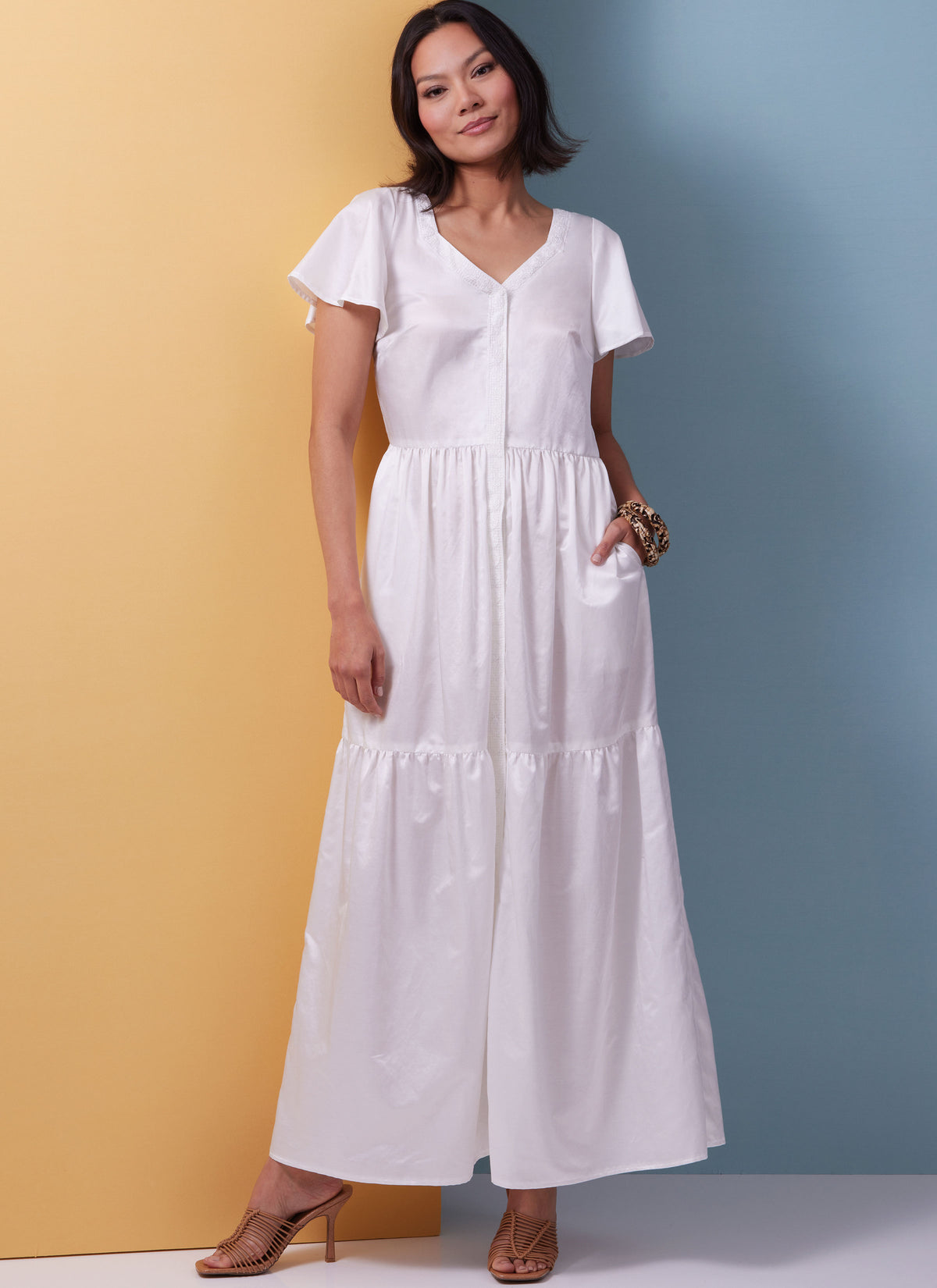 Butterick B6983 sewing pattern envelope showing a garment that can be worn as a dress or a day cover-up