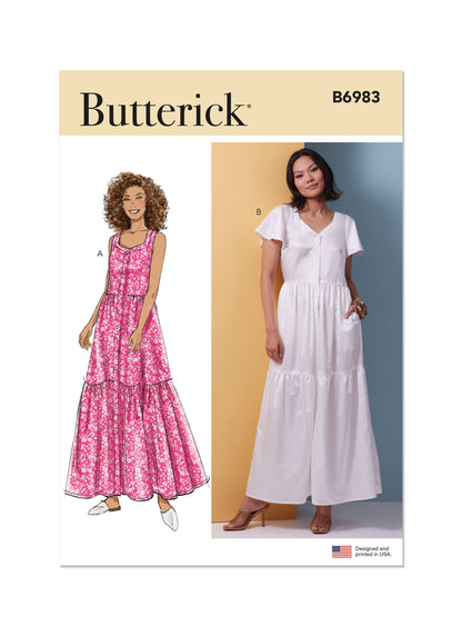 Butterick B6983 sewing pattern envelope showing a garment that can be worn as a dress or a day cover-up