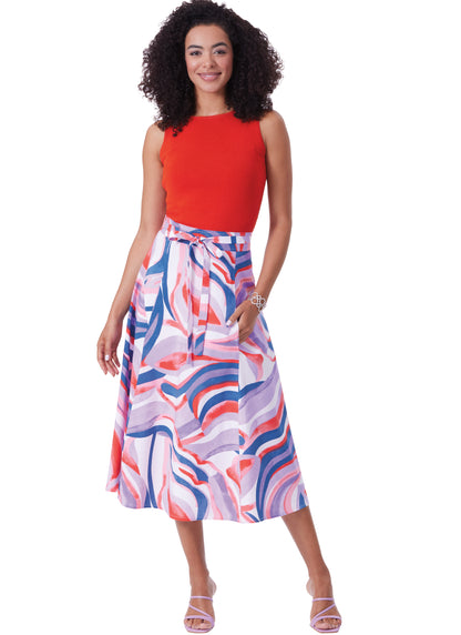 Butterick B6986 sewing pattern envelope showing a vintage 1970s Wrap-and-Go skirt