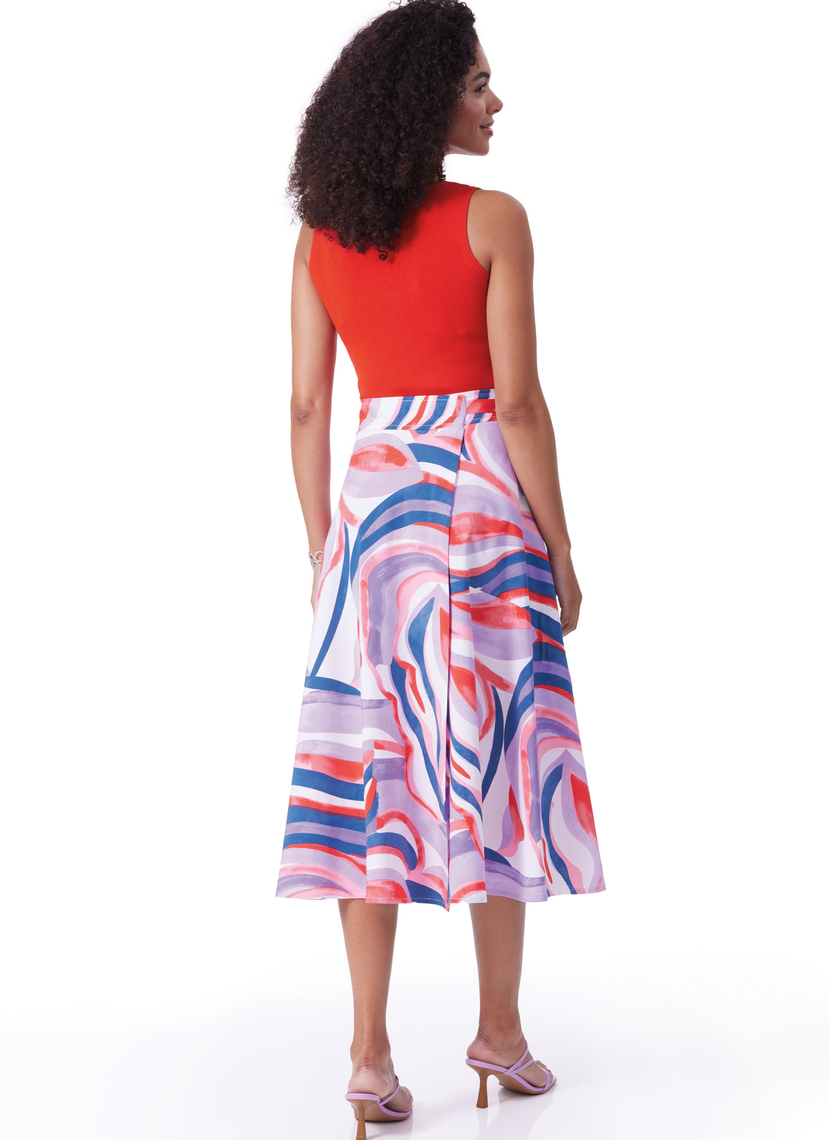 Butterick B6986 sewing pattern envelope showing a vintage 1970s Wrap-and-Go skirt