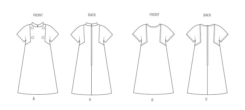 Butterick B6990 sewing pattern envelope showing a vintage 1960s one-piece dress