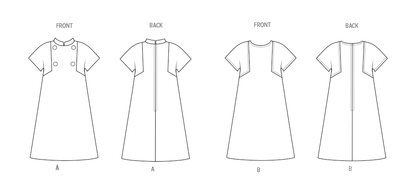 Butterick B6990 sewing pattern envelope showing a vintage 1960s one-piece dress