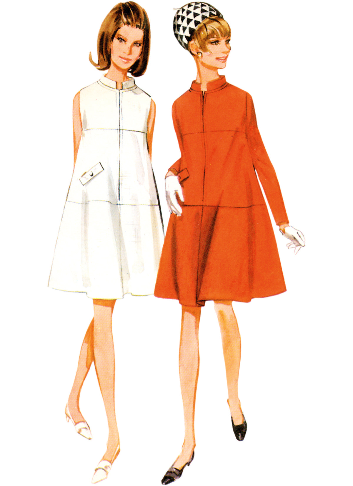 Butterick B6991 sewing pattern envelope showing a vintage 1960s one-piece dress