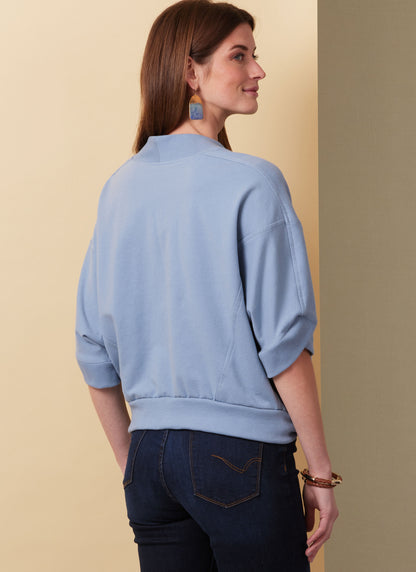 Butterick B6996 sewing pattern envelope showing crossover top designs