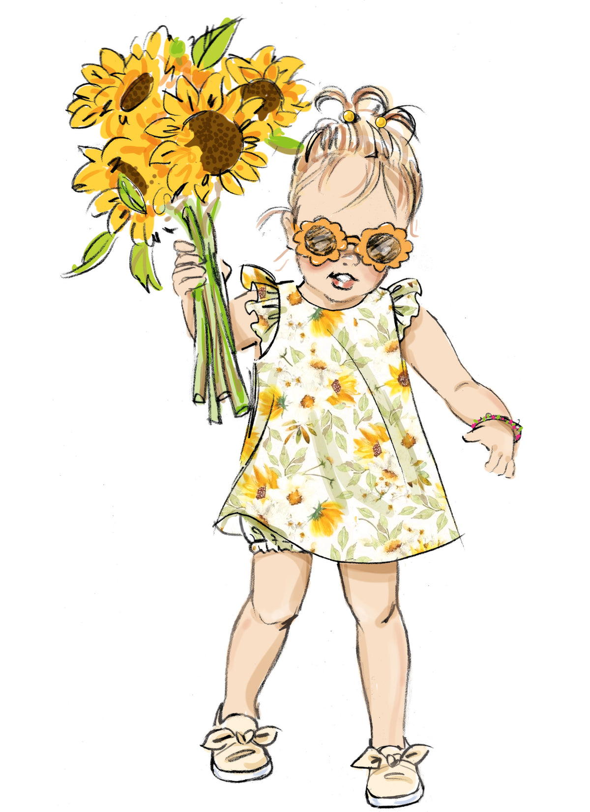 Butterick B7003 sewing pattern envelope showing toddler dress designs