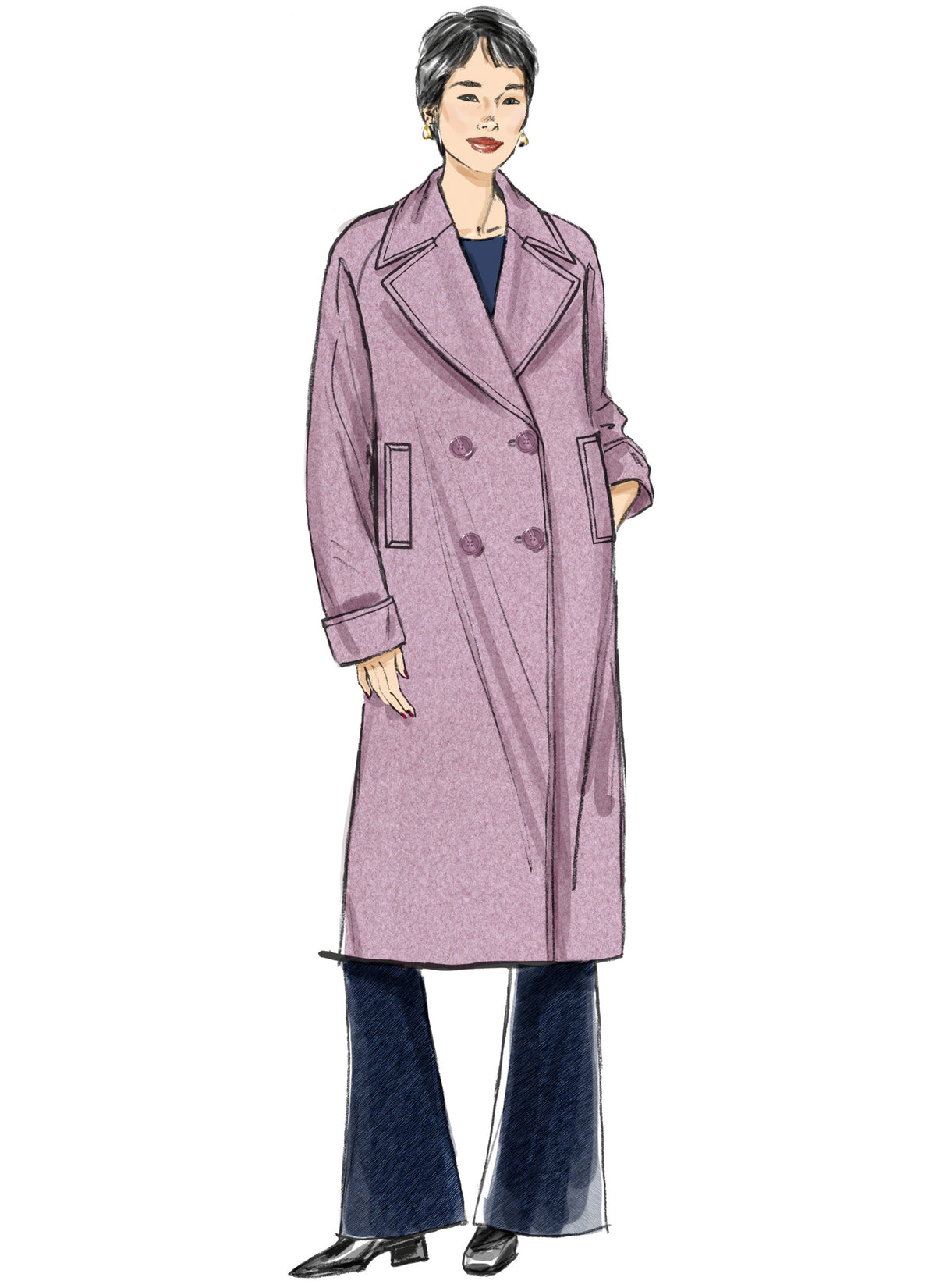 Butterick B7007 sewing pattern envelope showing jacket and coat designs