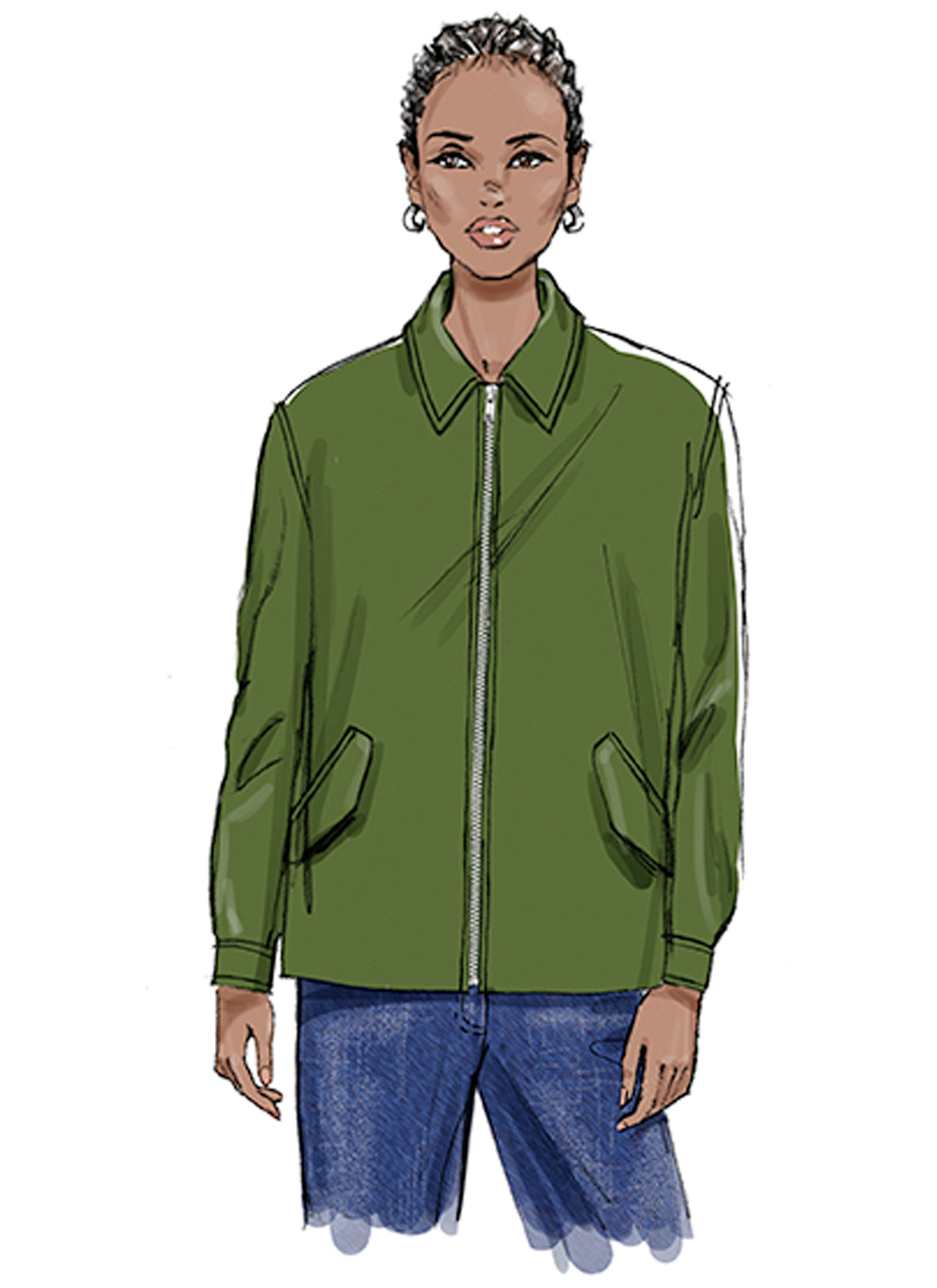 Butterick B7008 sewing pattern envelope showing bomber jacket designs