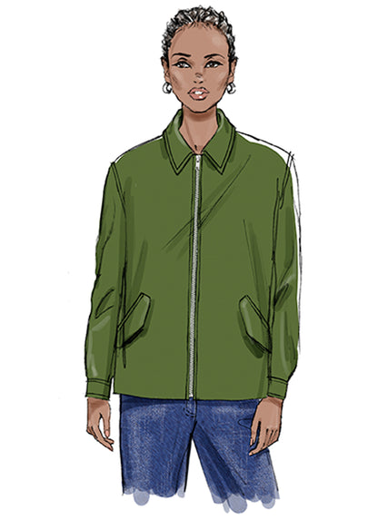 Butterick B7008 sewing pattern envelope showing bomber jacket designs