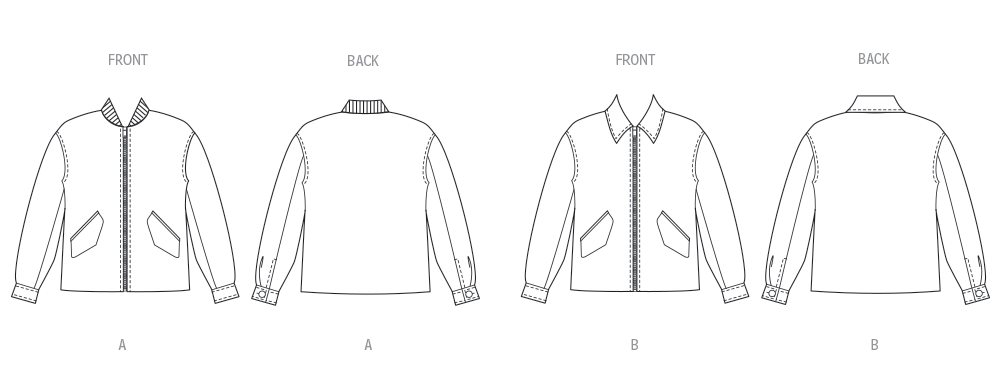Butterick B7008 sewing pattern envelope showing bomber jacket designs
