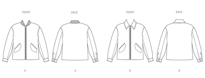 Butterick B7008 sewing pattern envelope showing bomber jacket designs