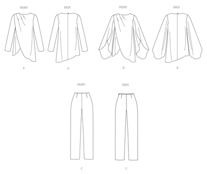 Butterick B7009 sewing pattern envelope showing asymmetric tunic designs