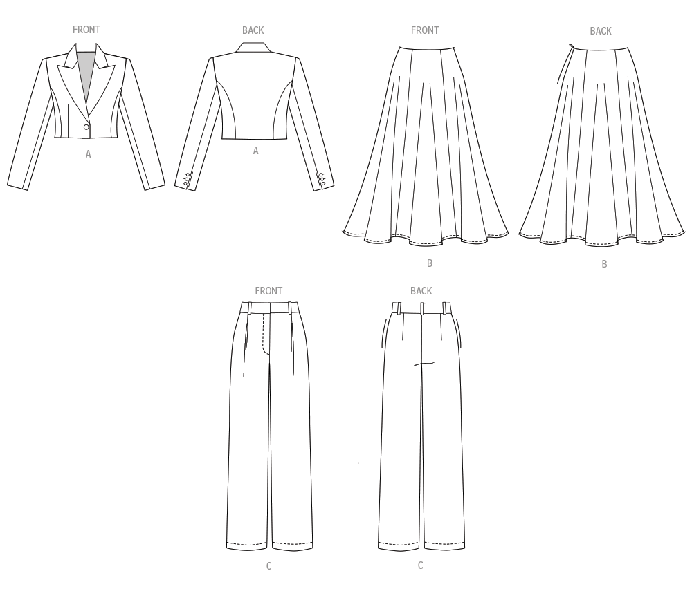 Butterick B7012 sewing pattern envelope showing lined jacket designs