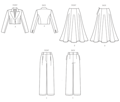 Butterick B7012 sewing pattern envelope showing lined jacket designs