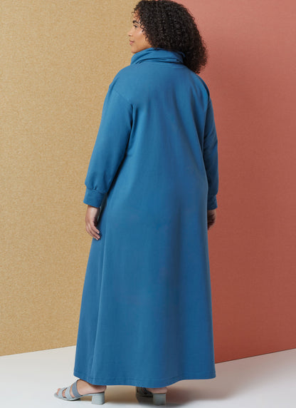 Butterick B7014 sewing pattern envelope showing cowl neck dress and top designs