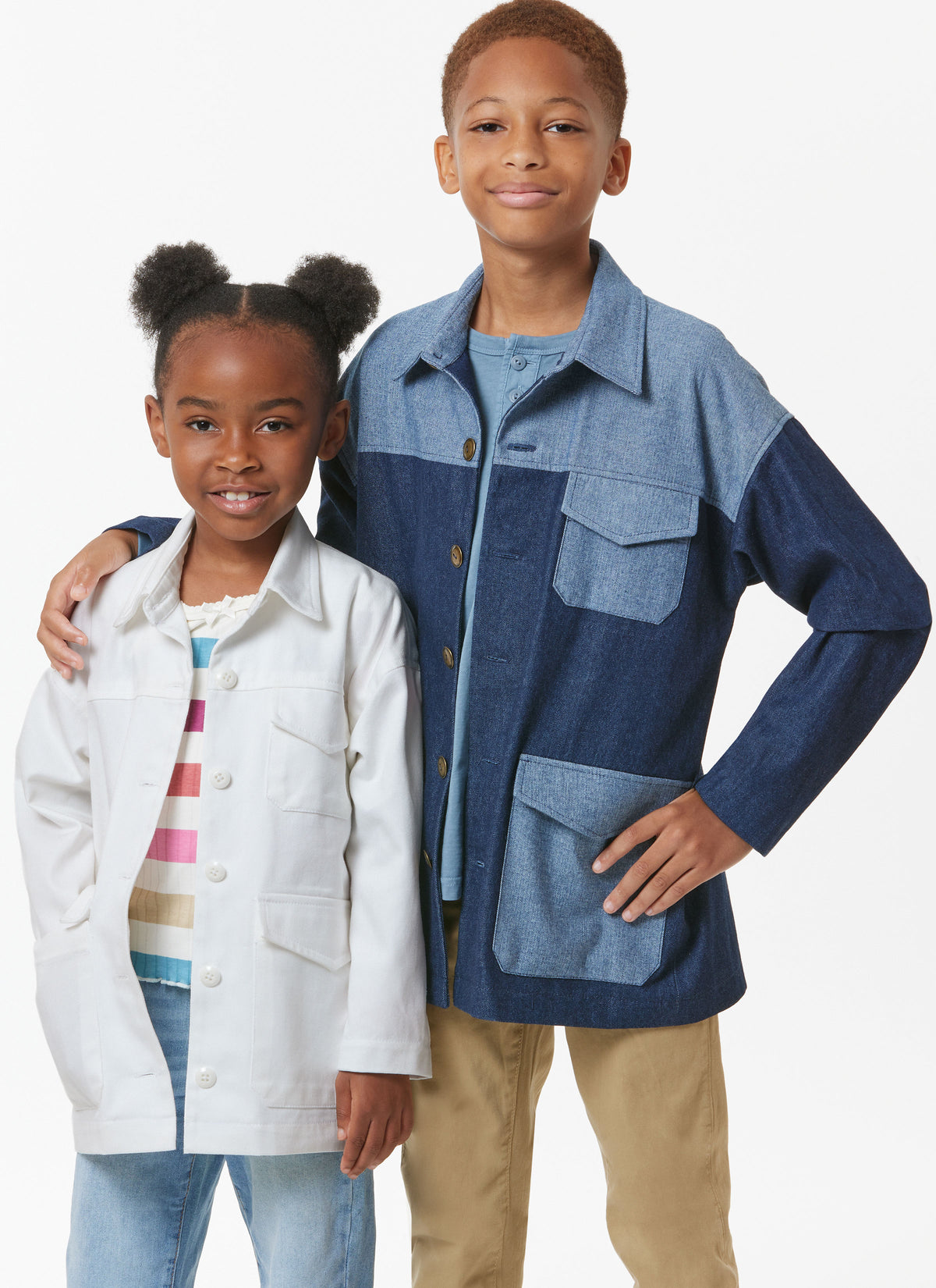 Butterick B7016 sewing pattern envelope showing unisex jacket designs