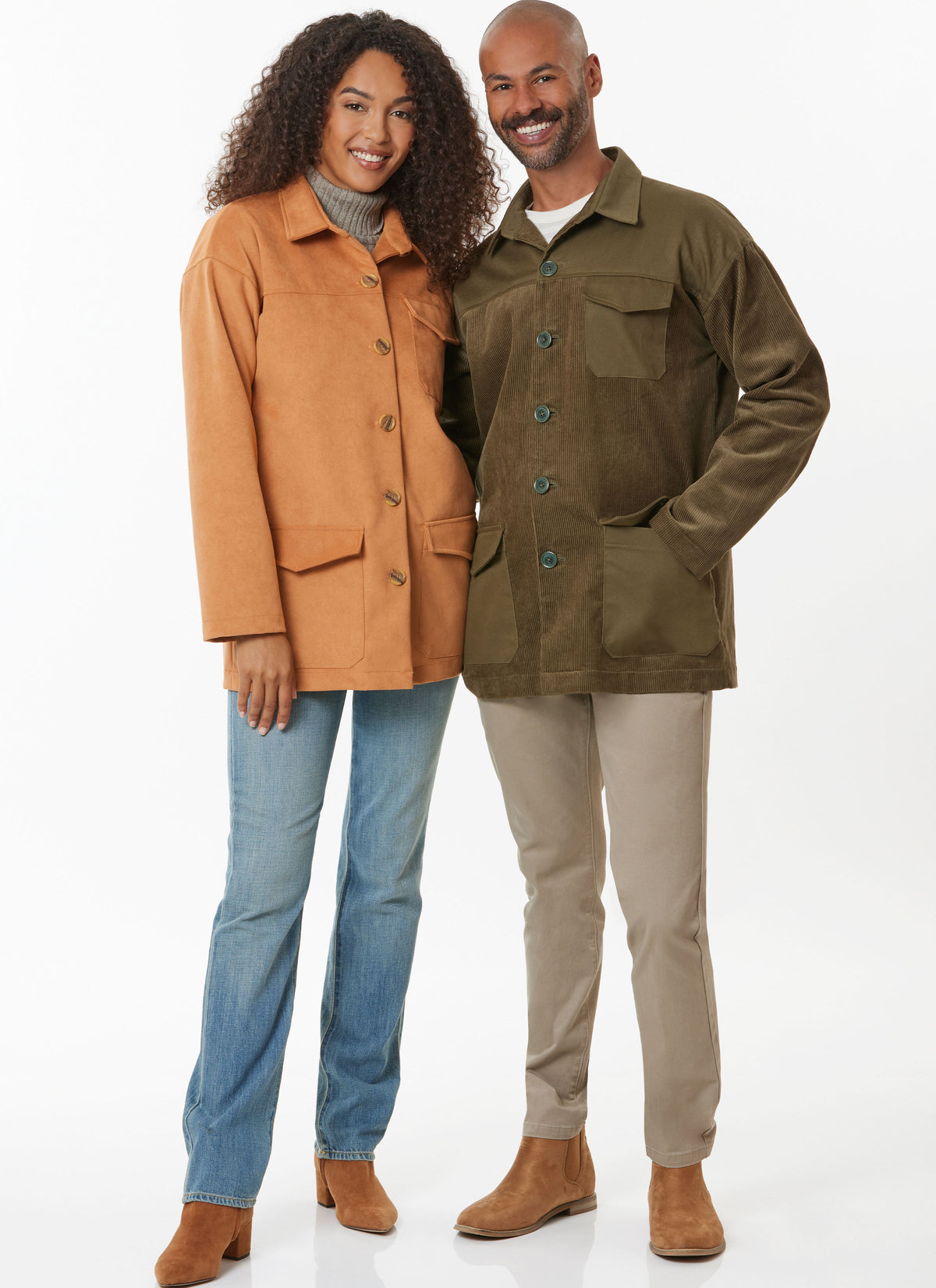 Butterick B7016 sewing pattern envelope showing unisex jacket designs