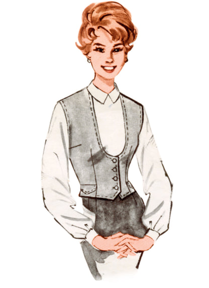 Butterick B7018 sewing pattern envelope showing vintage 1960s vest designs