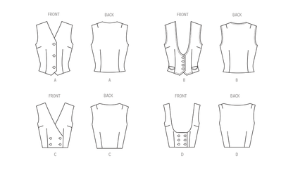 Butterick B7018 sewing pattern envelope showing vintage 1960s vest designs