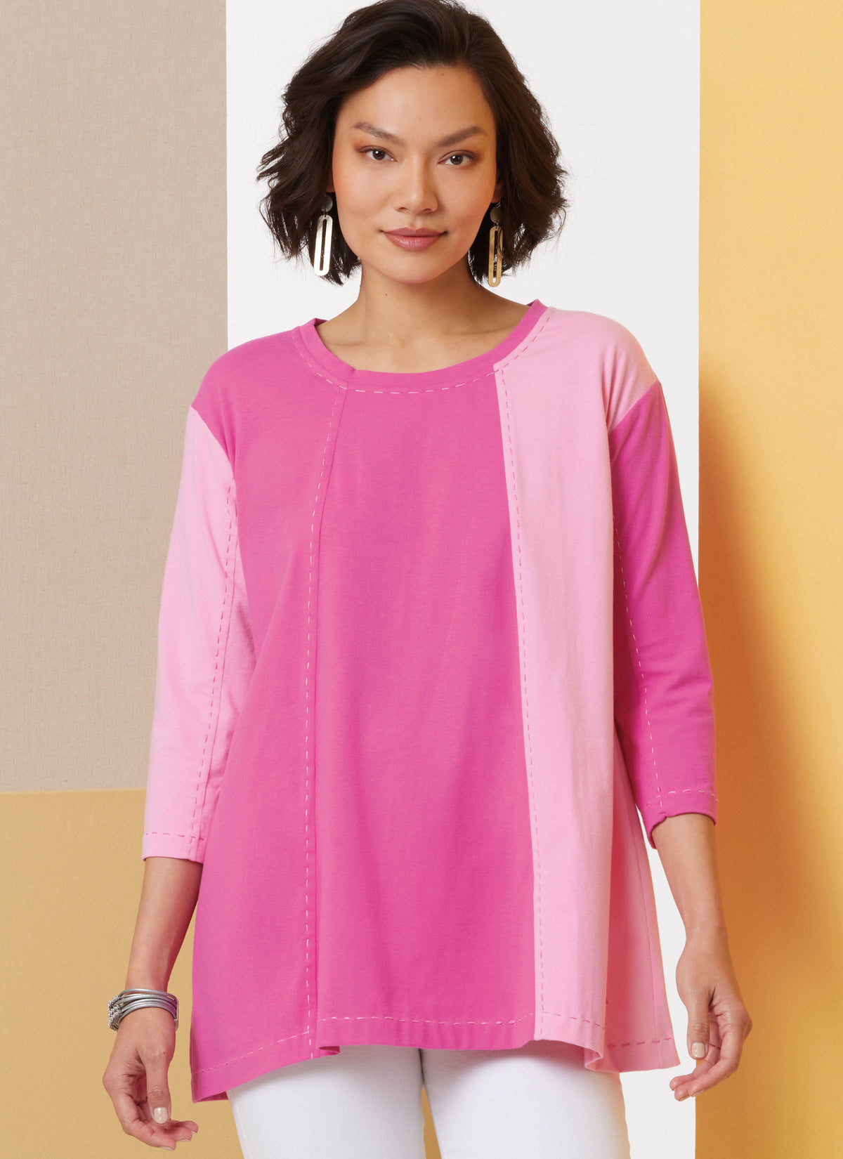 Butterick B7023 sewing pattern envelope showing misses' knit tunic designs