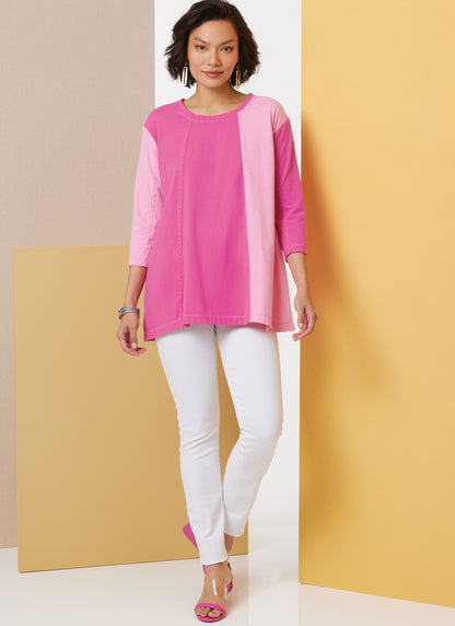 Butterick B7023 sewing pattern envelope showing misses' knit tunic designs