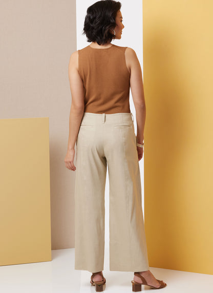 Butterick B7024 sewing pattern envelope showing misses' wide leg trousers designs