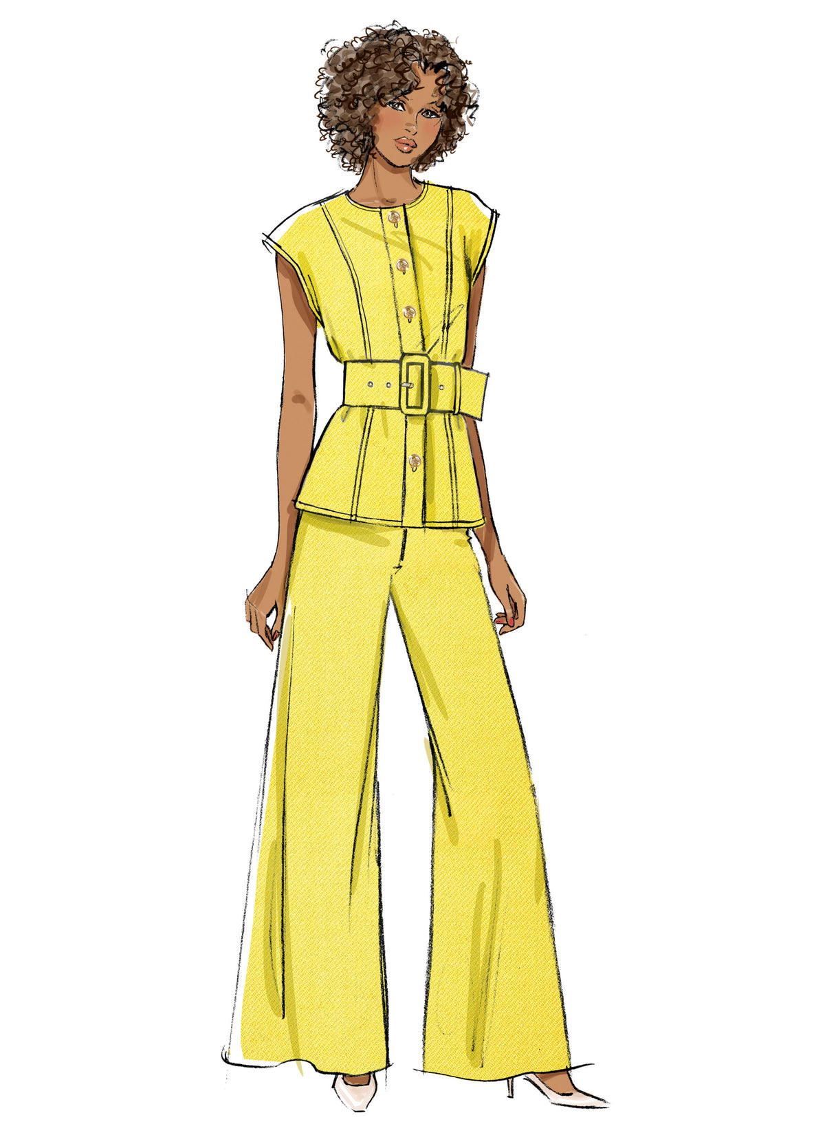 Butterick B7028 sewing pattern envelope showing misses' lined top designs
