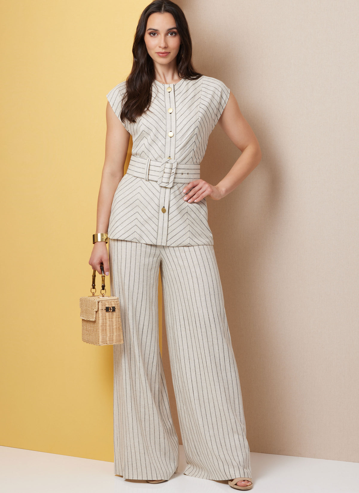 Butterick B7028 sewing pattern envelope showing misses' lined top designs