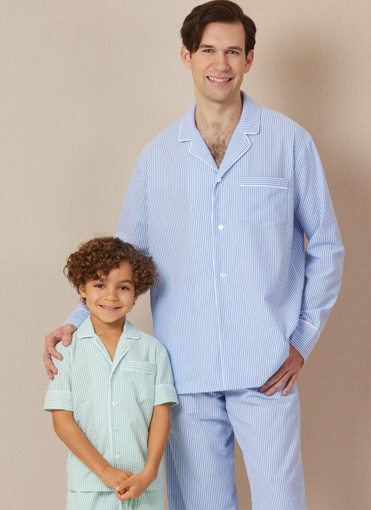 Butterick B7030 sewing pattern envelope showing unisex pyjama shirt designs