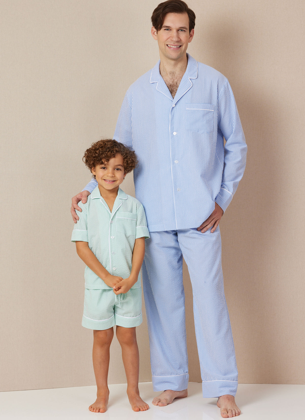 Butterick B7030 sewing pattern envelope showing unisex pyjama shirt designs
