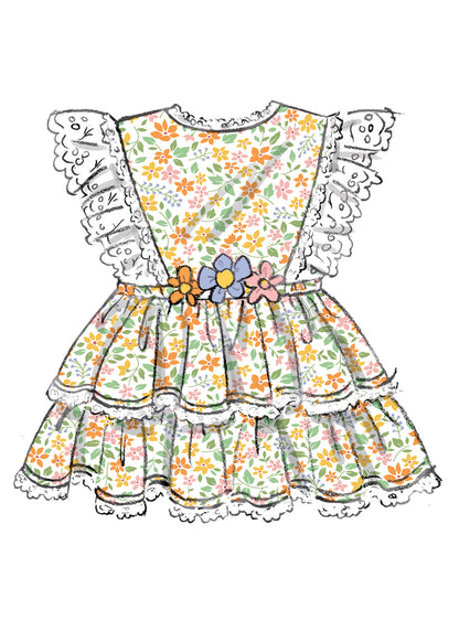 Butterick B7031 sewing pattern envelope showing baby romper designs