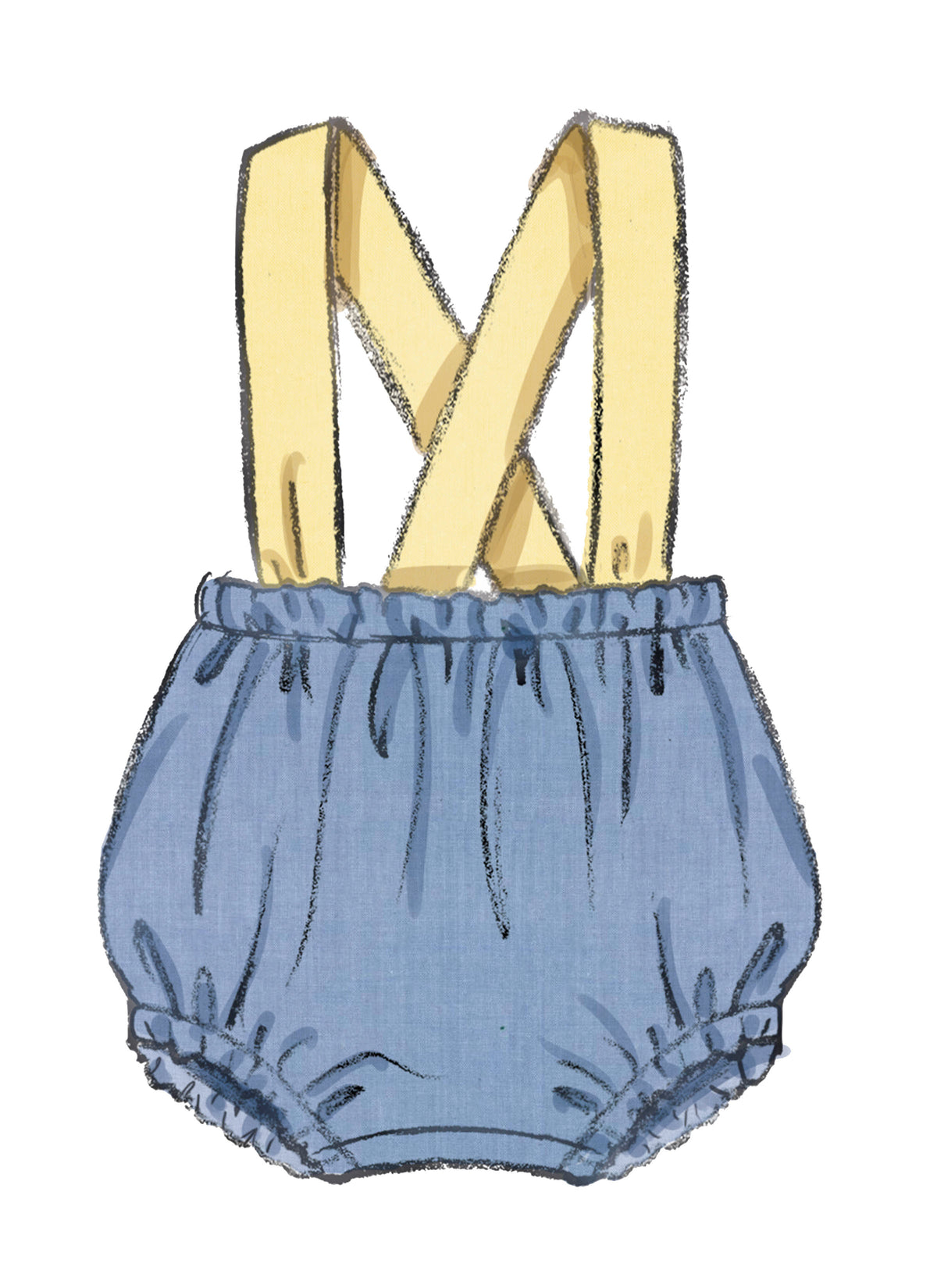 Butterick B7031 sewing pattern envelope showing baby romper designs