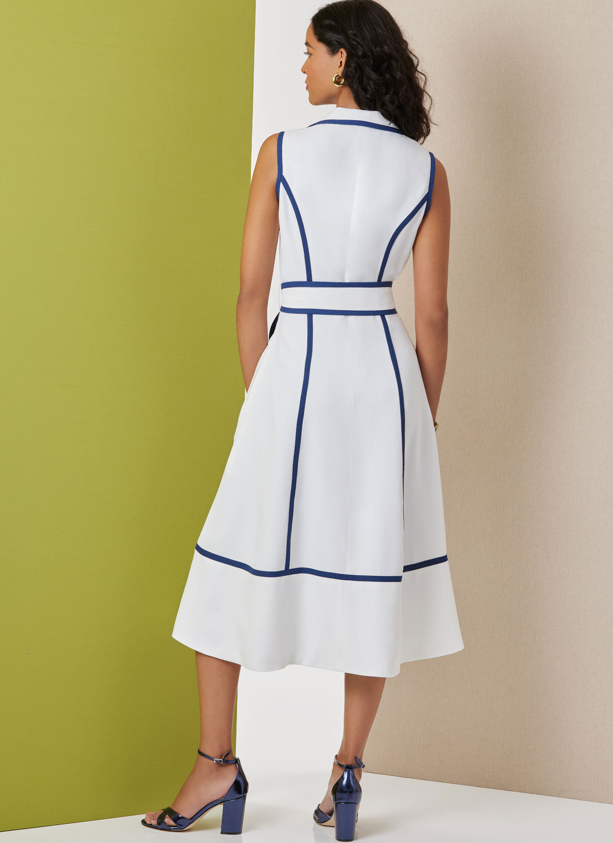 Butterick B7038 sewing pattern envelope showing misses' fit and flare dress designs