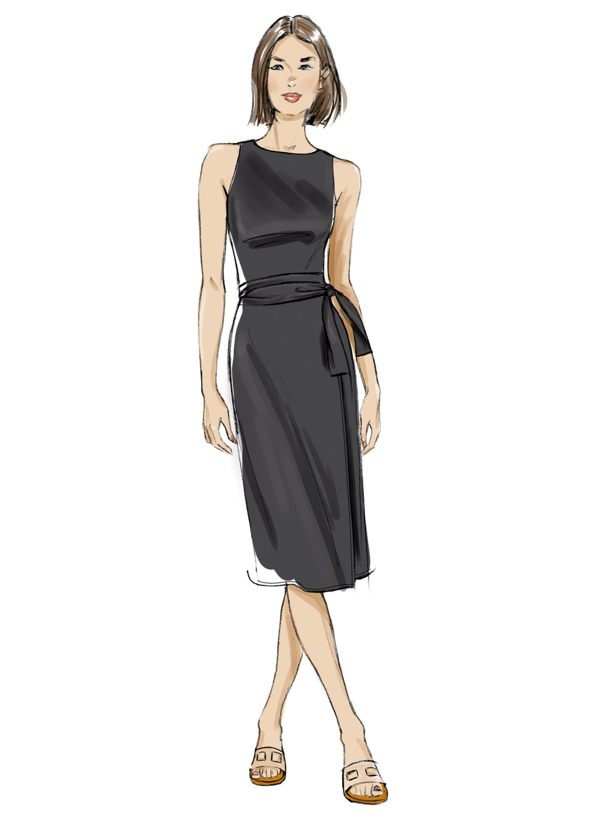 Butterick B7040 sewing pattern envelope showing wrap dress designs
