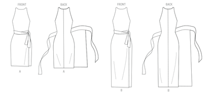 Butterick B7040 sewing pattern envelope showing wrap dress designs