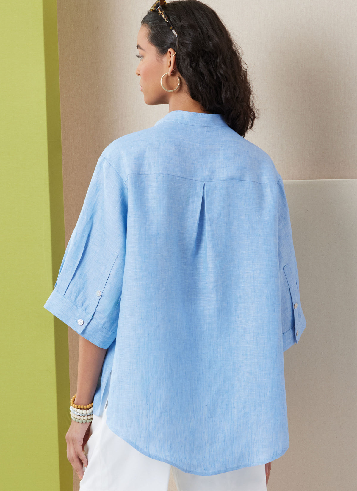 Butterick B7041 sewing pattern envelope showing loose-fit shirt designs