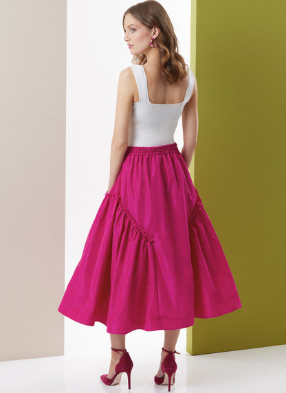 Butterick B7044 sewing pattern envelope showing flared skirt designs