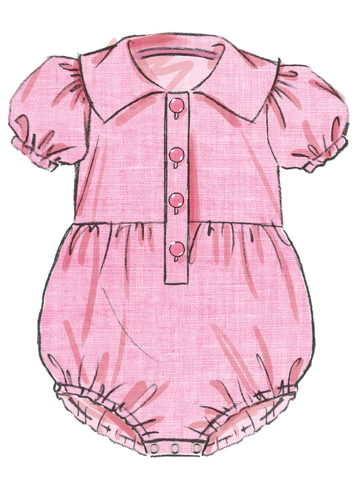 Butterick B7048 sewing pattern envelope showing baby romper designs