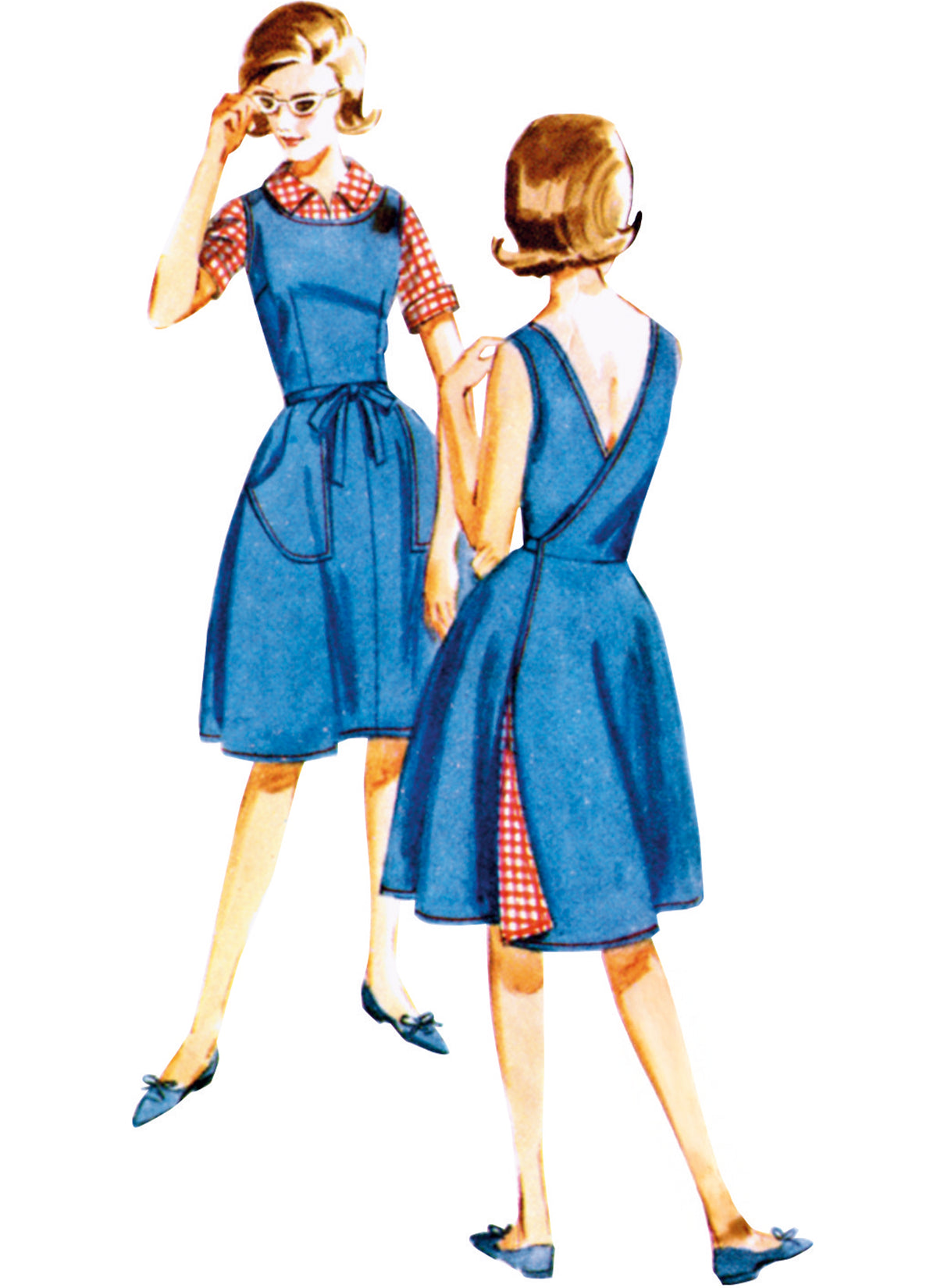 Butterick B7053 sewing pattern envelope showing vintage 1960s casual separates designs
