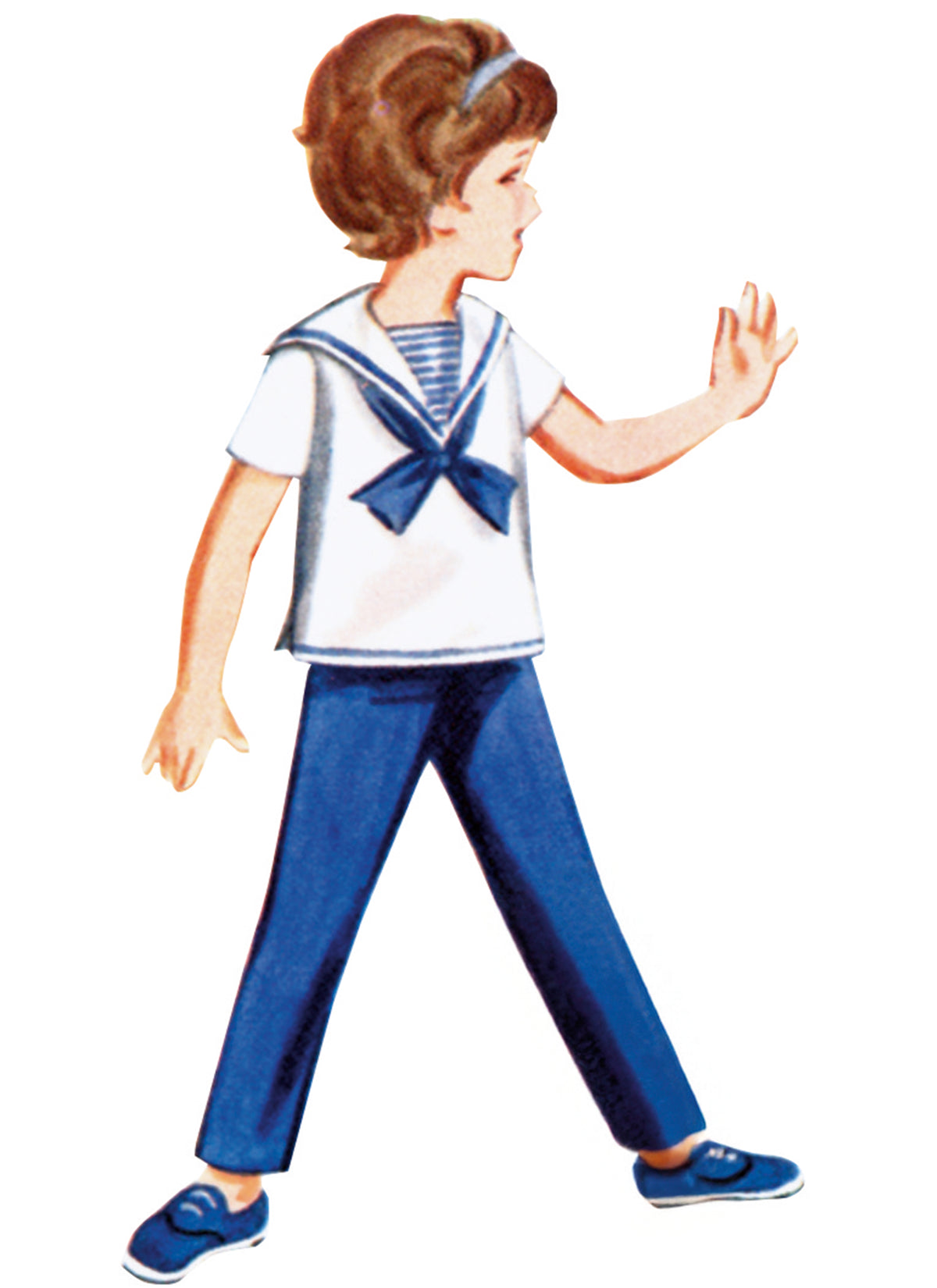 Butterick B7054 sewing pattern envelope showing children's vintage 1960s casual separates designs