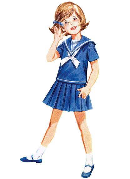 Butterick B7054 sewing pattern envelope showing children's vintage 1960s casual separates designs