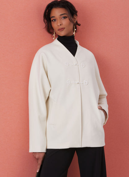 Butterick B7058 sewing pattern envelope showing loose-fit jacket designs