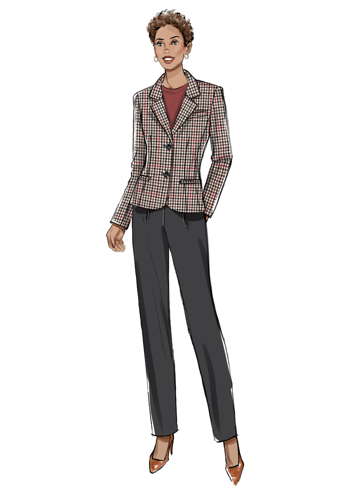 Butterick B7060 sewing pattern envelope showing lined jacket designs