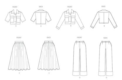 Butterick B7061 sewing pattern envelope showing waist-length jacket designs