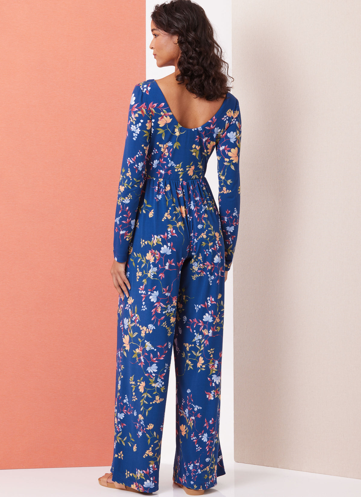 Butterick B7064 sewing pattern envelope showing a matching mother and daughter knit jumpsuit